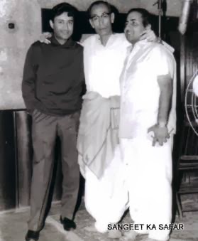Dev Anand, Dada Burman and Mohd Rafi