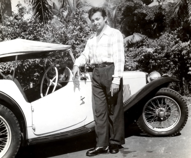Madan Mohan with one of his first cars an Emgee