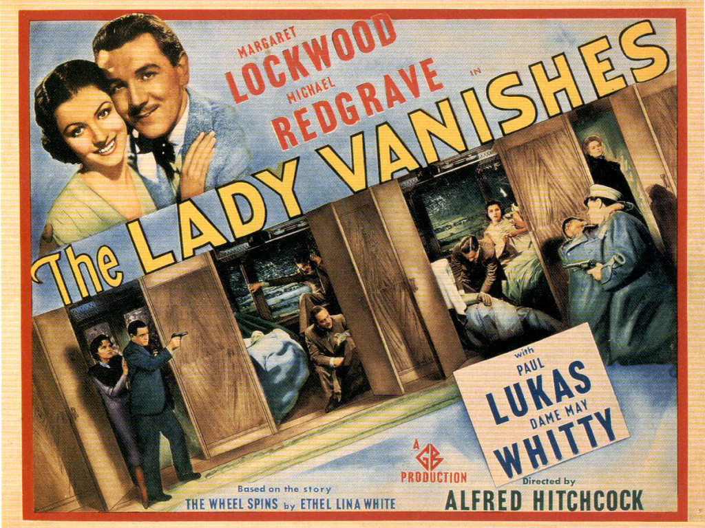 The poster of The Lady Vanishes - the last film of Alfred Hitchcock's early career