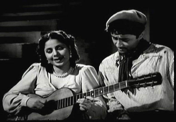 Geeta Bali and Dev Anand in Baazi