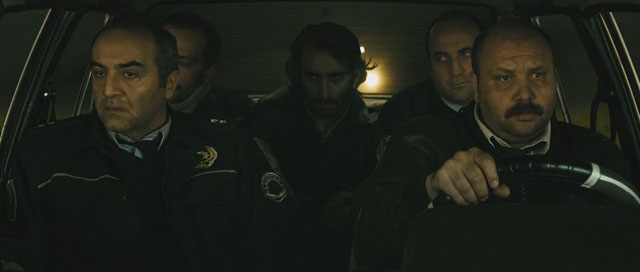The shot inside the car