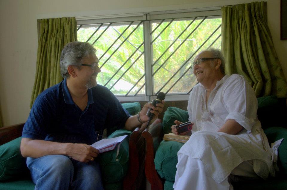 The author with the actor as part of many an interview sessions