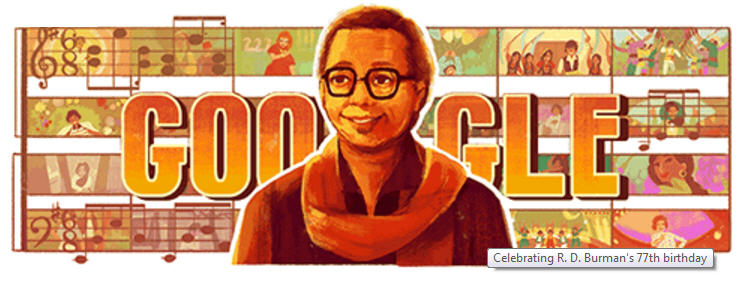 Google.in doodle for RD Burman's 77th birth anniversary