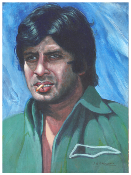 rare Deewar artwork of Amitabh Bachchan