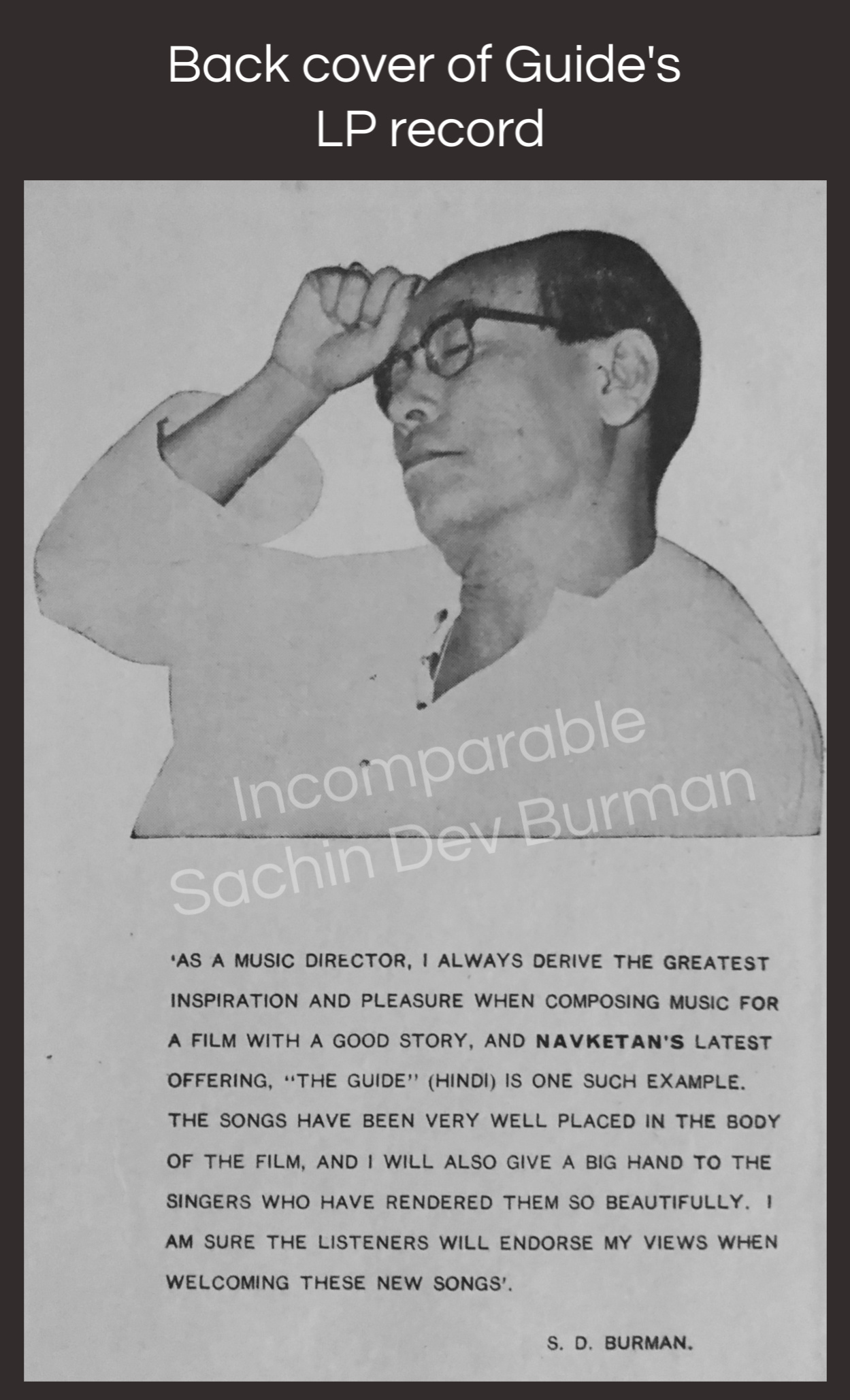 Back Cover of Guide's LP Record