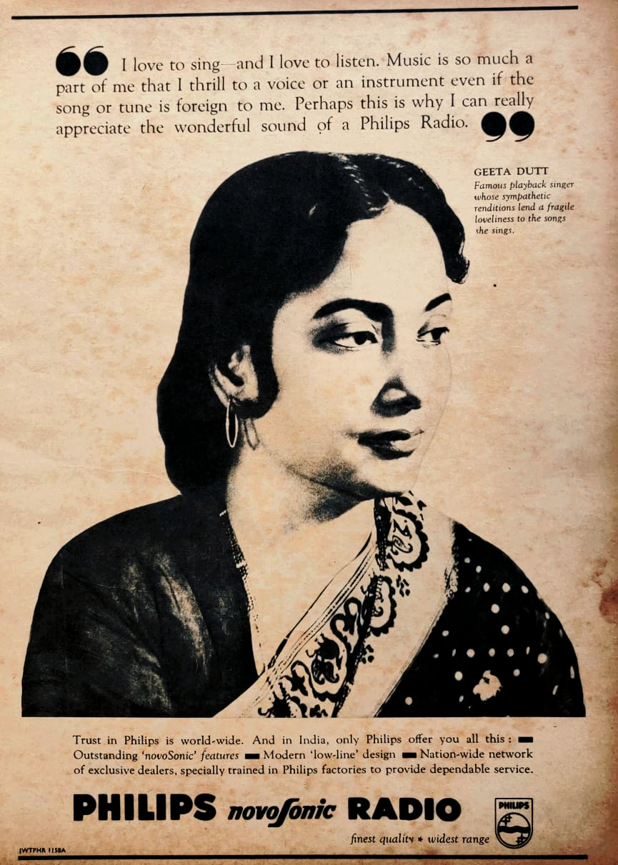 Geeta Dutt in a Philips Radio