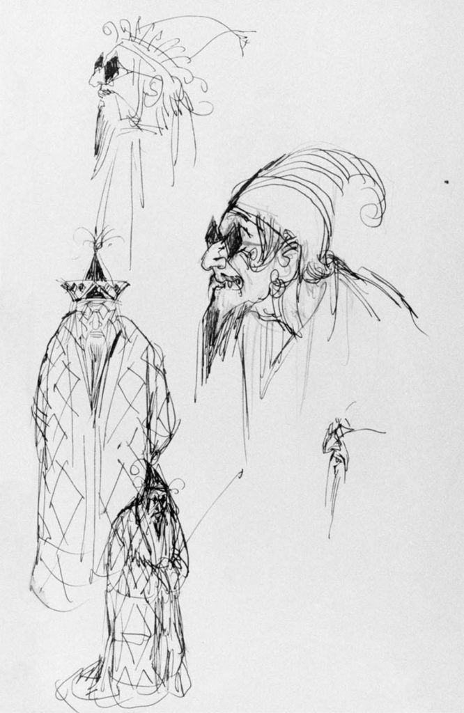 Ray's sketch of Borfi from his draft