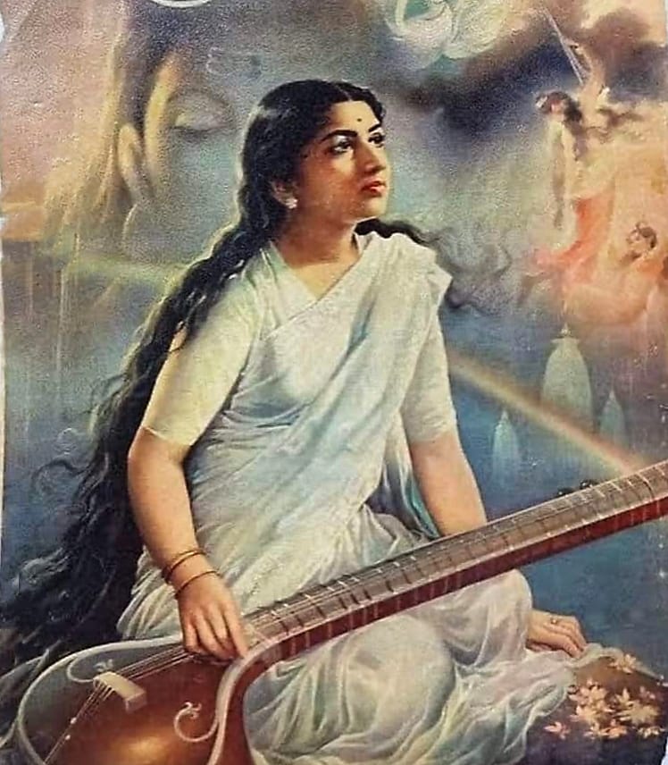 Lata Mangeshkar Painting by Raghuvir Mulgaokar