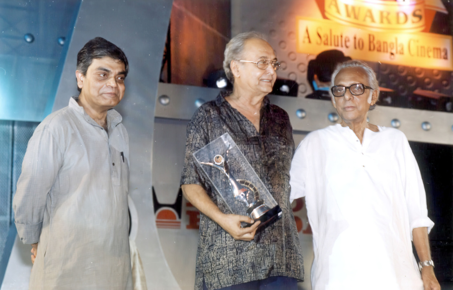 Mrinal Sen, Soumitra Chatterjee and Sandip Ray