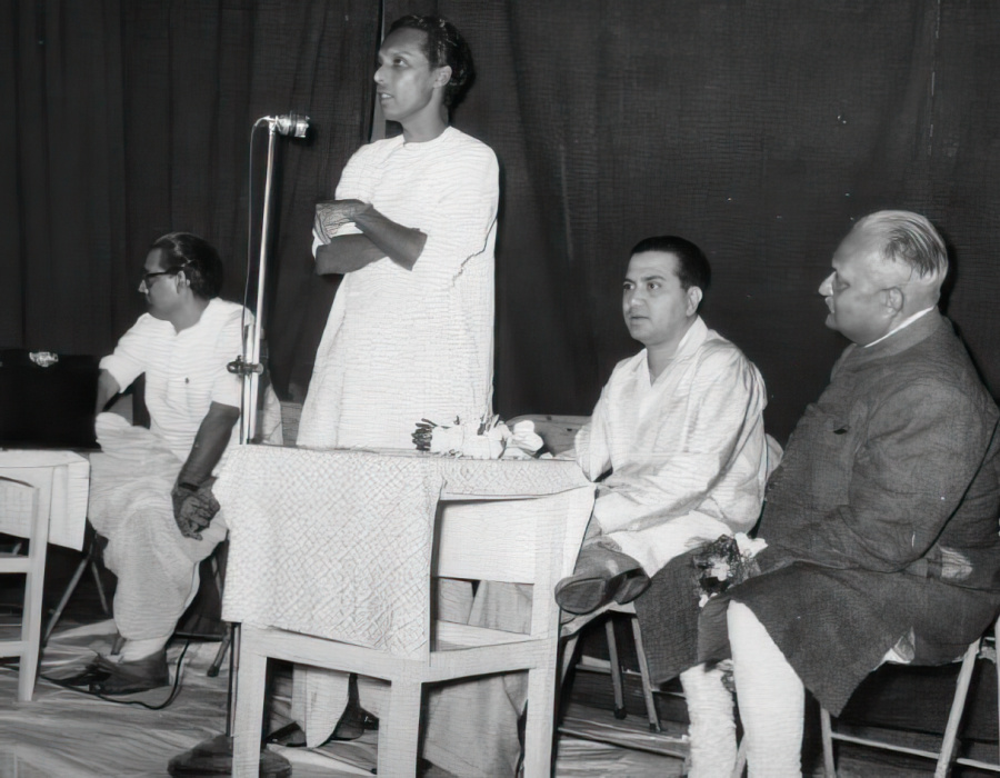 Mrinal Sen after a screening in Assam