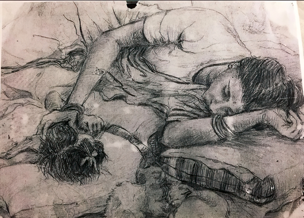 Mother and daughter (painting by Jyoti Chowdhury)