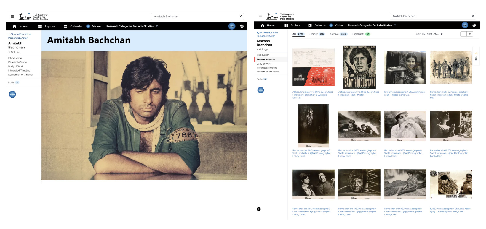 Amitabh Bachchan archival objects