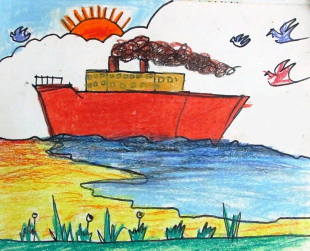 A Ship Sailing In the Sea