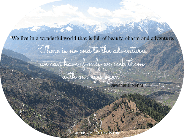 Learning quote on adventure