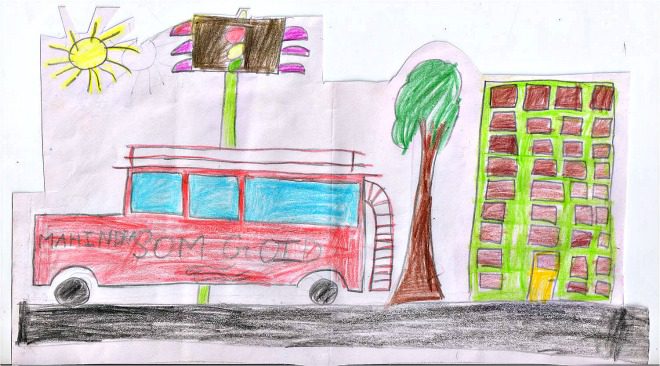 Car Pencil Sketch and Colors