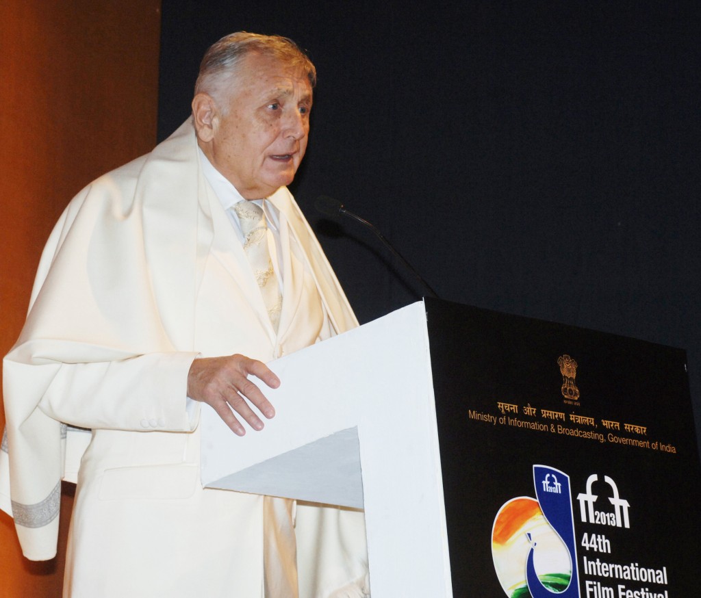 Jiri Menzel addressing the inaugural ceremony of the 44th IFFI in Panaji, Goa