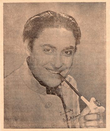 'Dada Moni' Ashok Kumar's signed photo