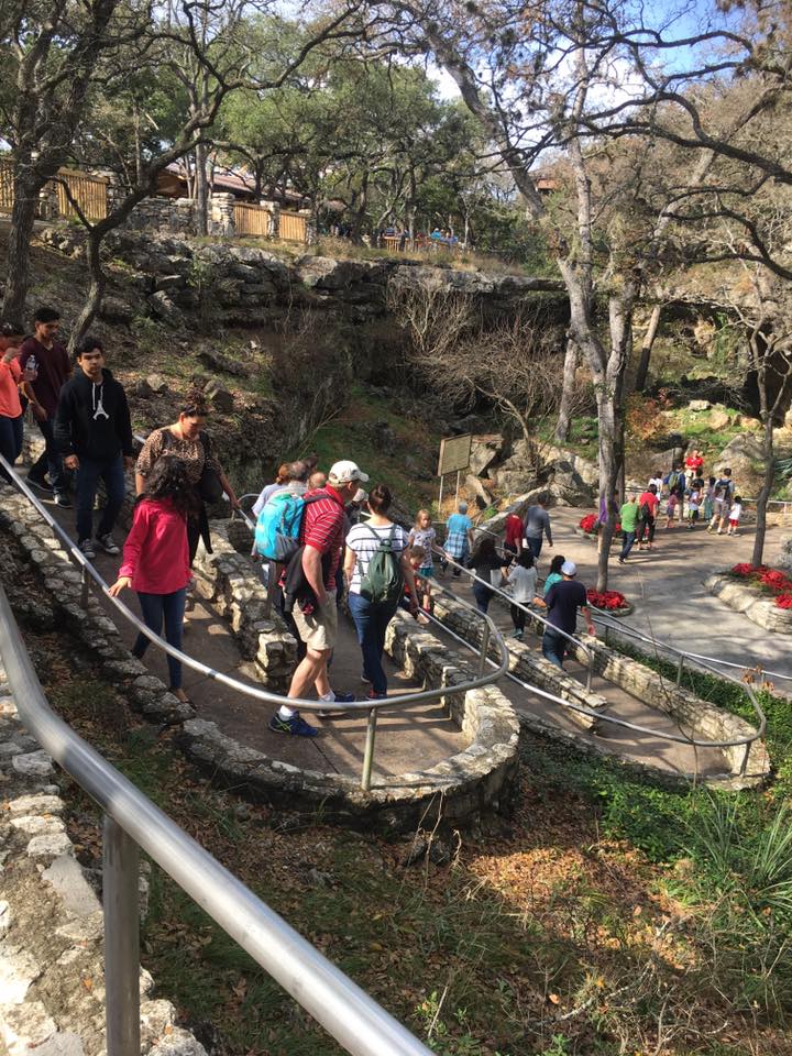 Entering the Natural Bridge caverns