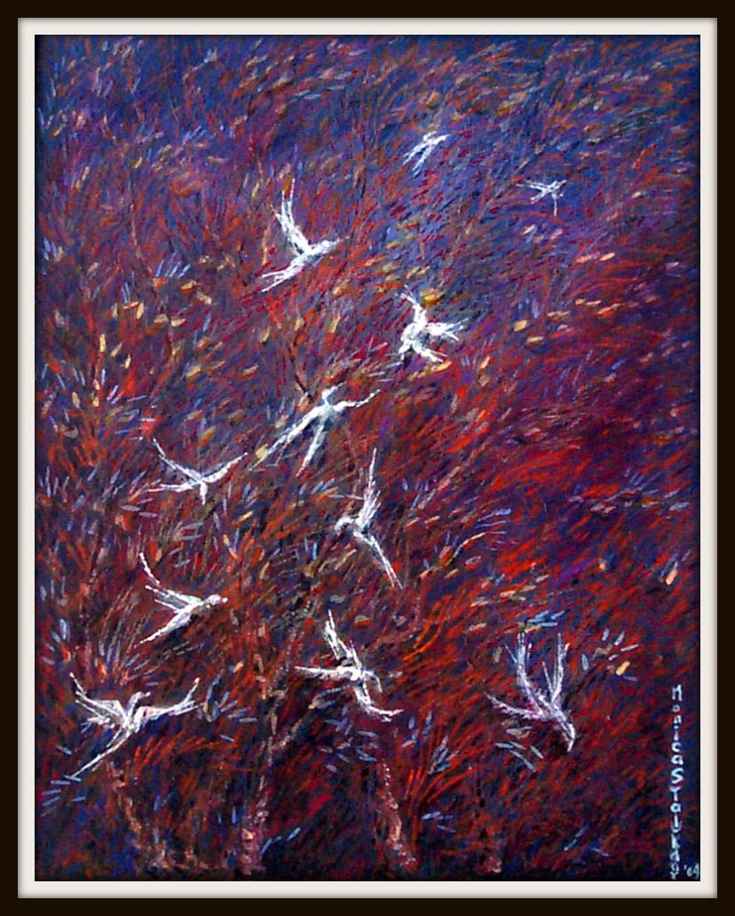 Monica Talukdar painting on canvas