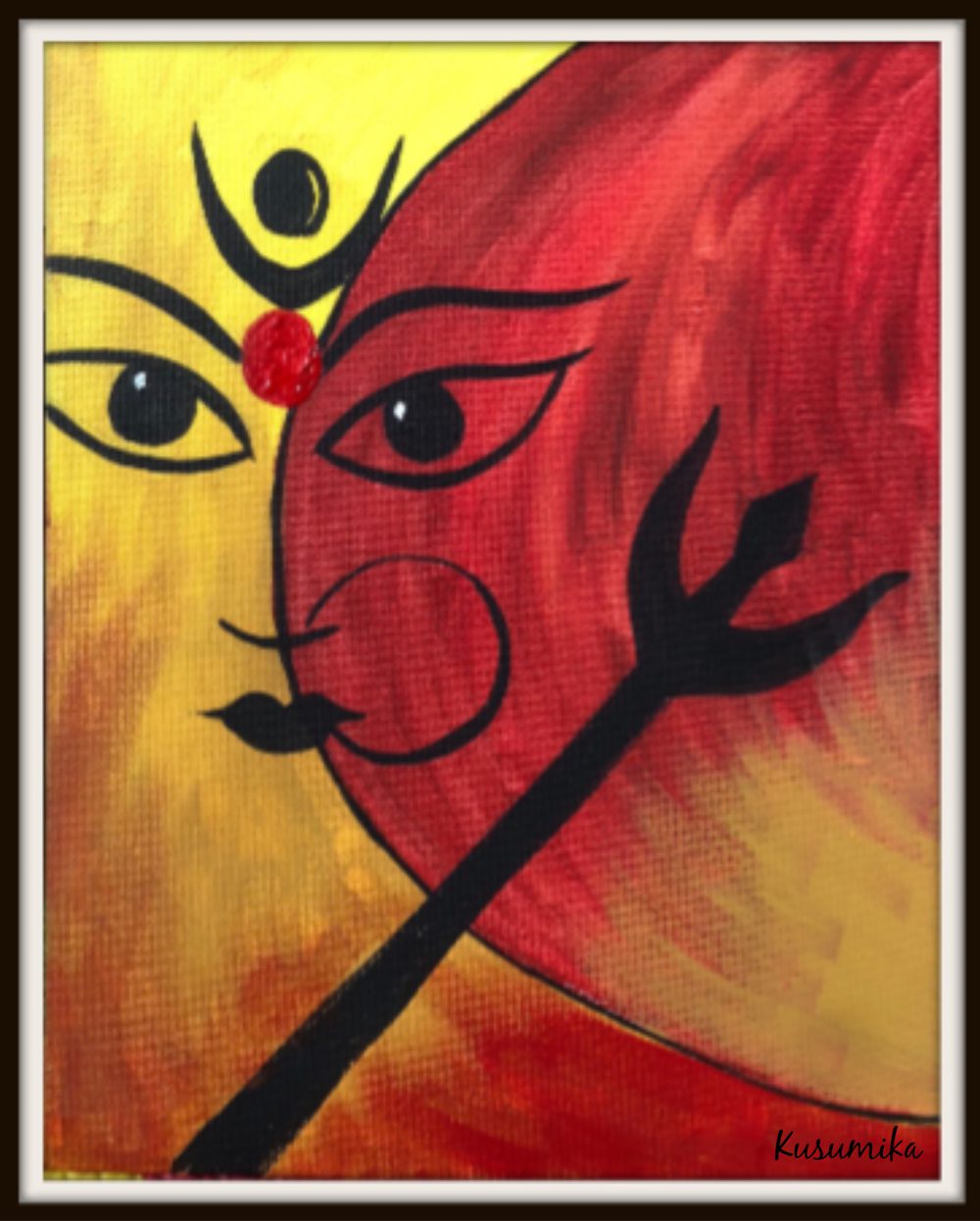 Durga painting in acrylic