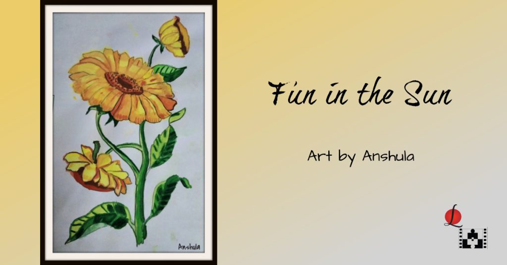 watercolour painting sunflower