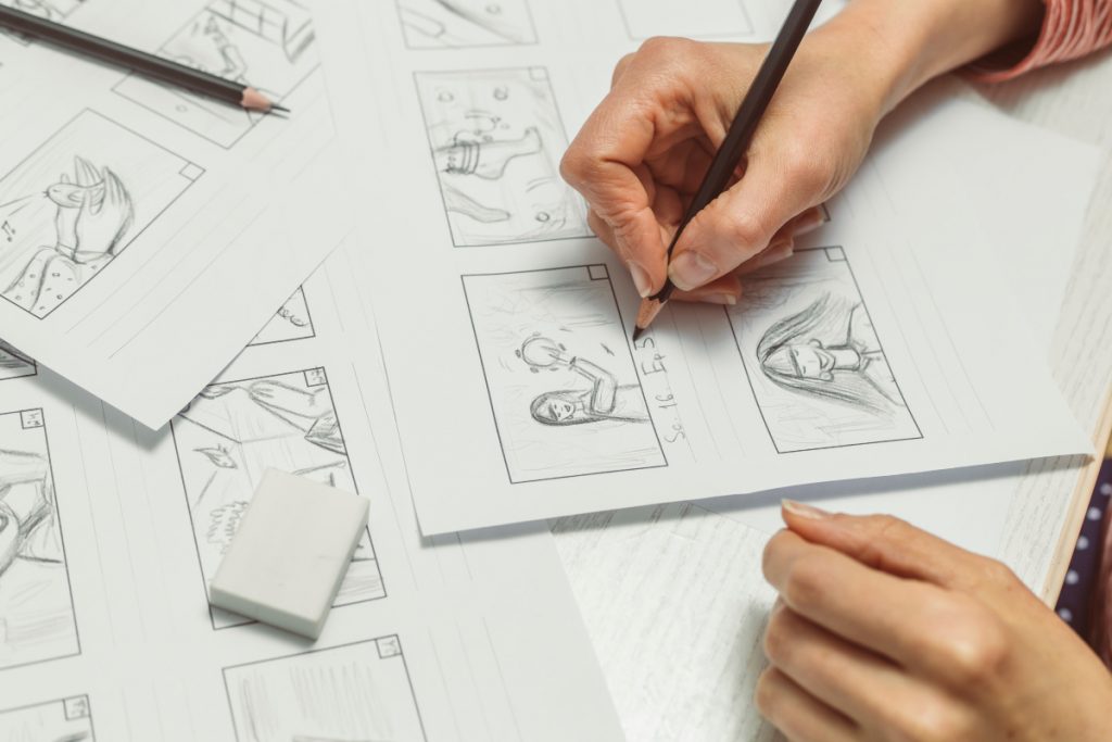 Storyboarding a short film