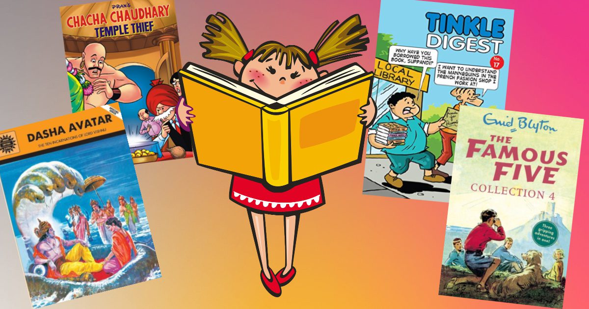 childhood reading amar chitra katha tinkle chacha chaudhary enid blyton
