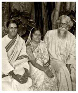 Rabindranath Tagore with P. C. Mahalanobis and Nirmalkumari Mahalanobis
