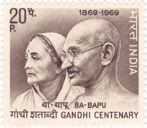 Kasturba Gandhi and Mahatma Gandhi Stamp
