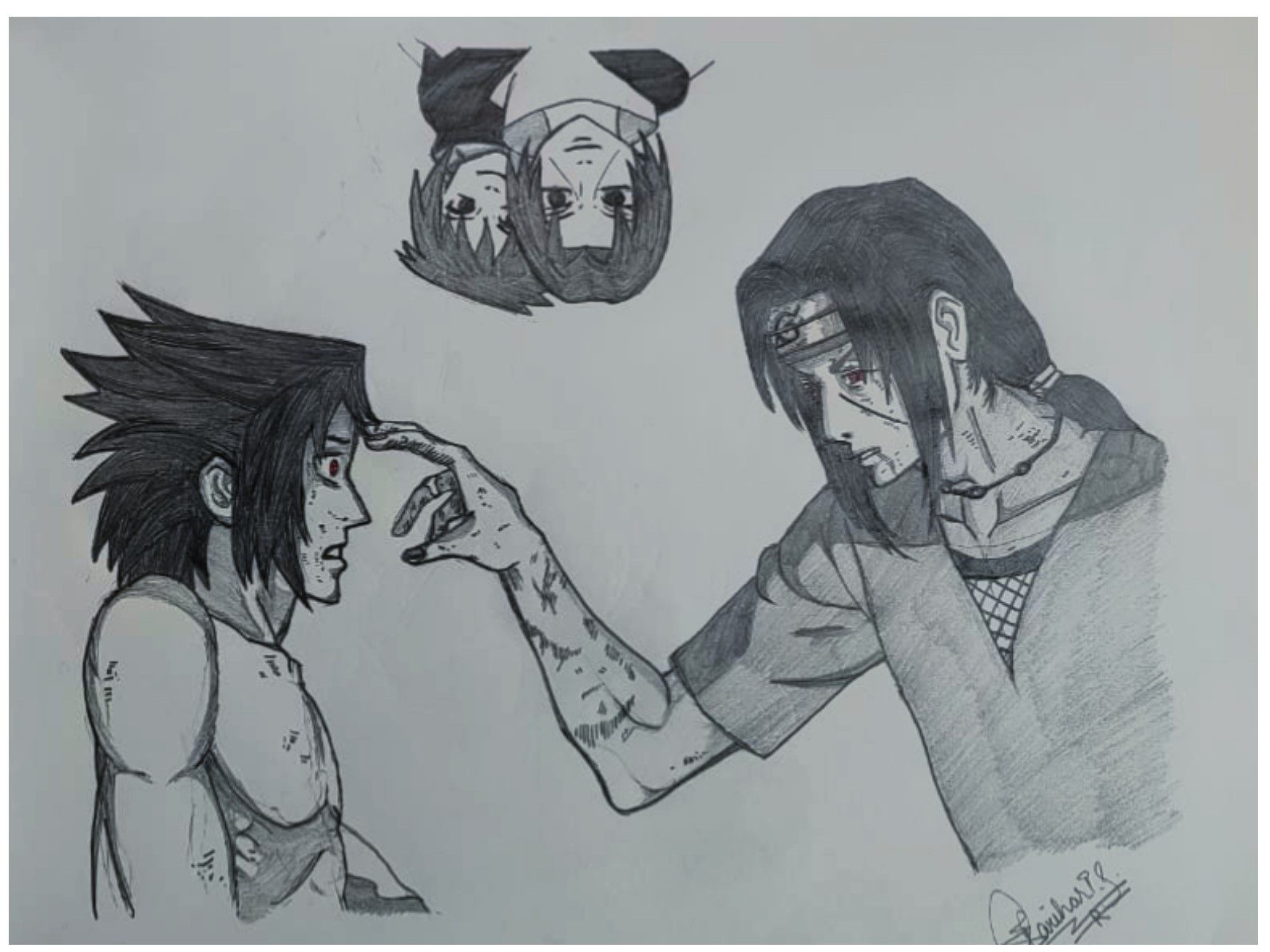The Hokage Duo pencil sketchtch