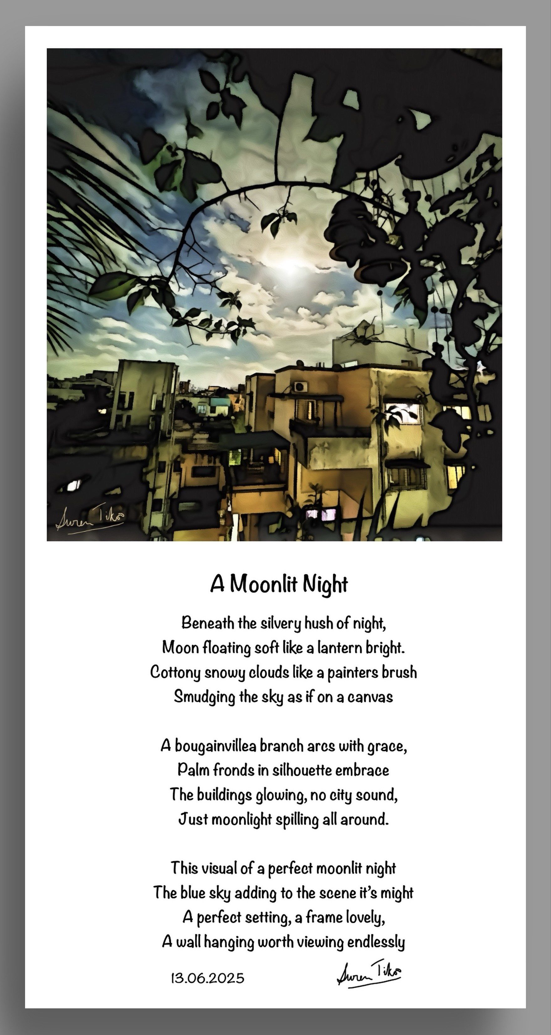 a moonlit night photo poem