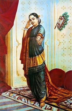  Raja Ravi Varma's Vasanthasena (Oleographic print)