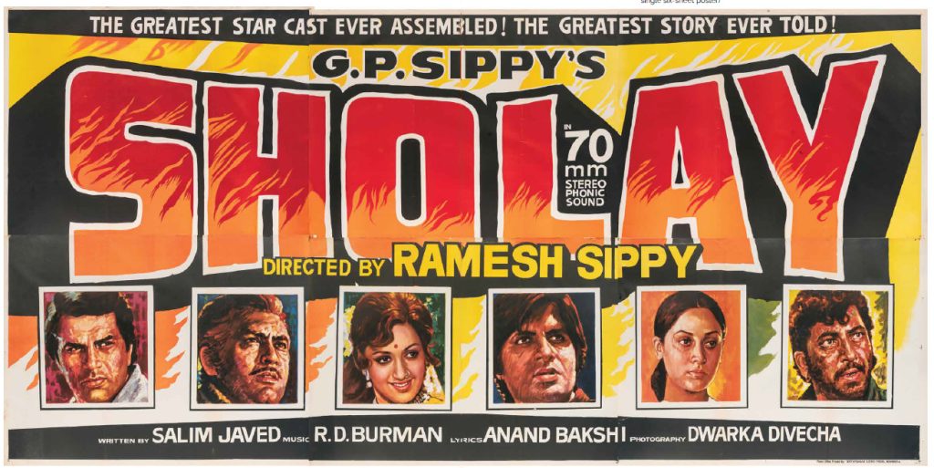 Sholay six-sheet poster