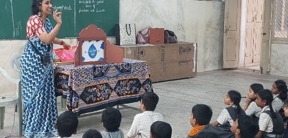 Ramya Srinidhi performing Boond at a government school